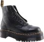 Dr. Martens Gehamerde Leren Enkellaarzen Zwart Dames - Thumbnail 2