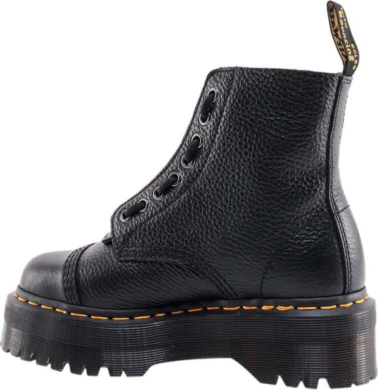 Dr. Martens Gehamerde Leren Enkellaarzen Zwart Dames