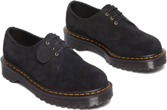 Dr. Martens Getuft Zwart Suède 3-Gaats Schoen Black Heren