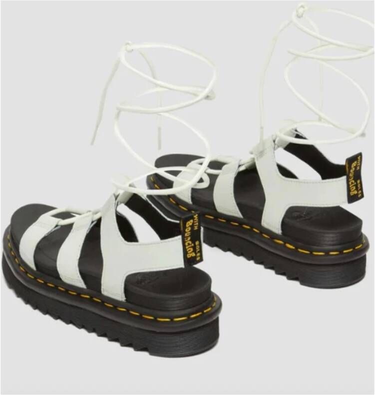 Dr. Martens Gladiator Stijl Leren Sandalen White Dames