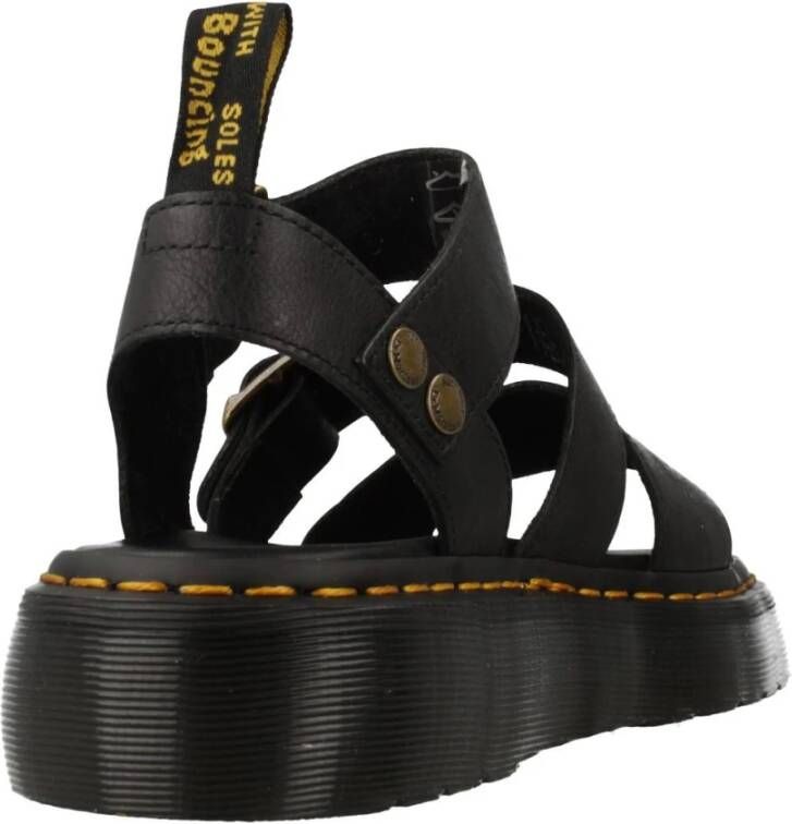 Dr. Martens Gryphon Quad Pisa Platte Sandalen Black Dames