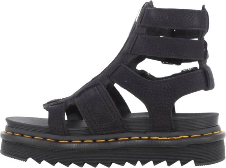 Dr. Martens Houtskool Grijs Nubuck Sandalen Black Dames