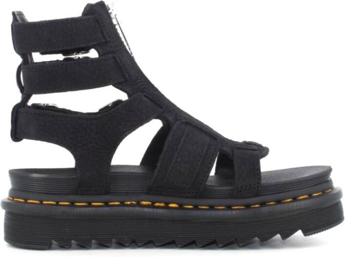 Dr. Martens Houtskool Grijs Nubuck Sandalen Black Dames