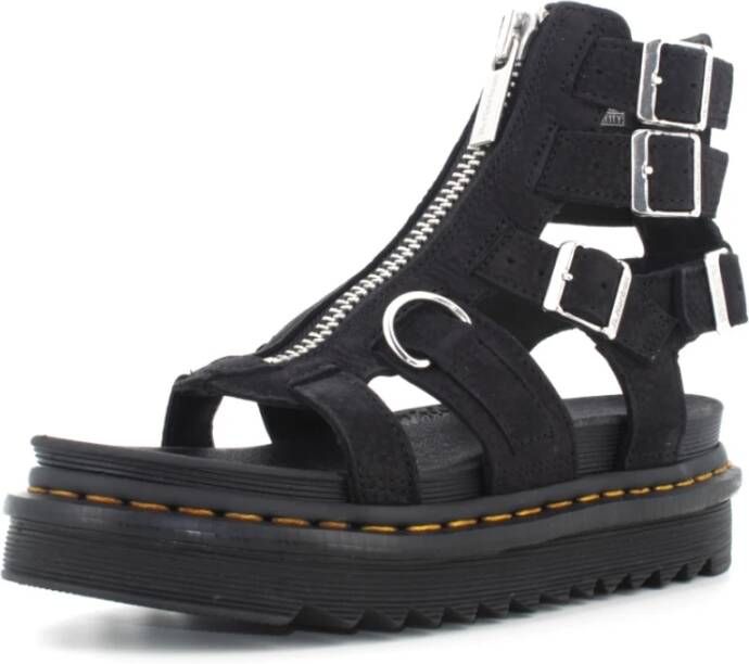 Dr. Martens Houtskool Grijs Nubuck Sandalen Black Dames