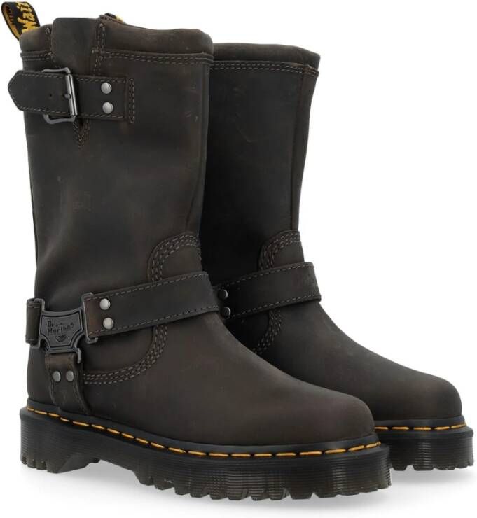 Dr. Martens Houtskoolgrijs Anistone Hi Schoenen Brown Dames