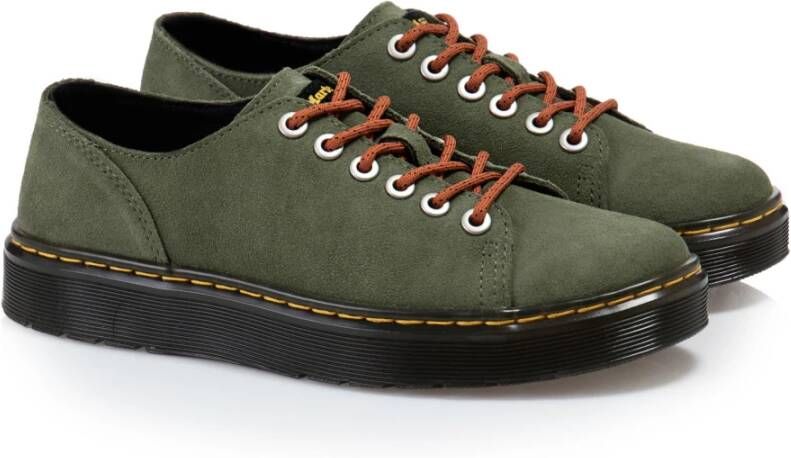 Dr. Martens Khaki Groene Suède Veterschoenen Green Dames