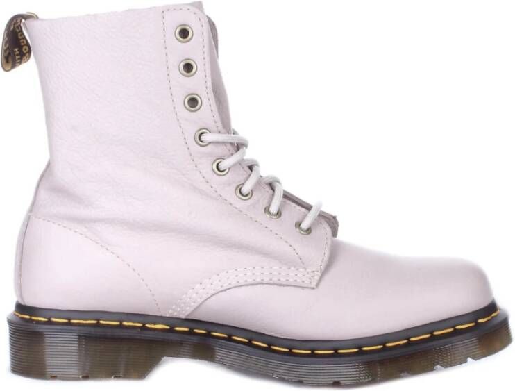 Dr. Martens Leren enkellaarzen met logo Beige Heren