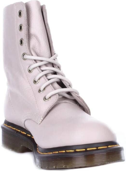 Dr. Martens Leren enkellaarzen met logo Beige Heren