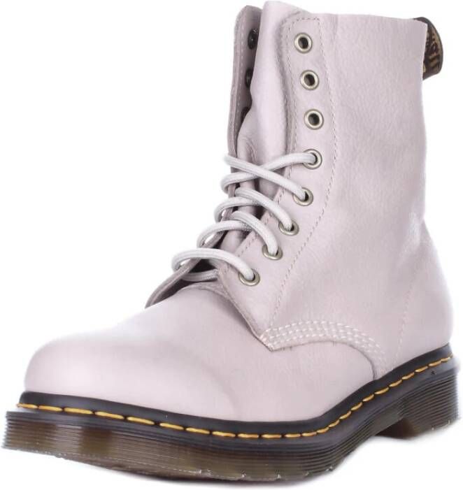 Dr. Martens Leren enkellaarzen met logo Beige Heren