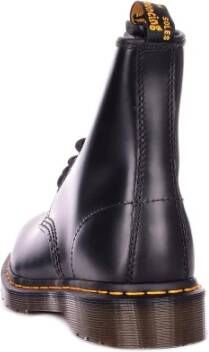 Dr. Martens Leren Logo Laarzen Rubberen Zool Black Dames