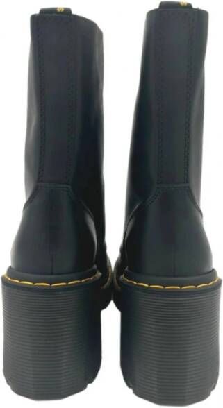 Dr. Martens Leren Plateau Enkellaarzen met Uitlopende Hak Black Dames