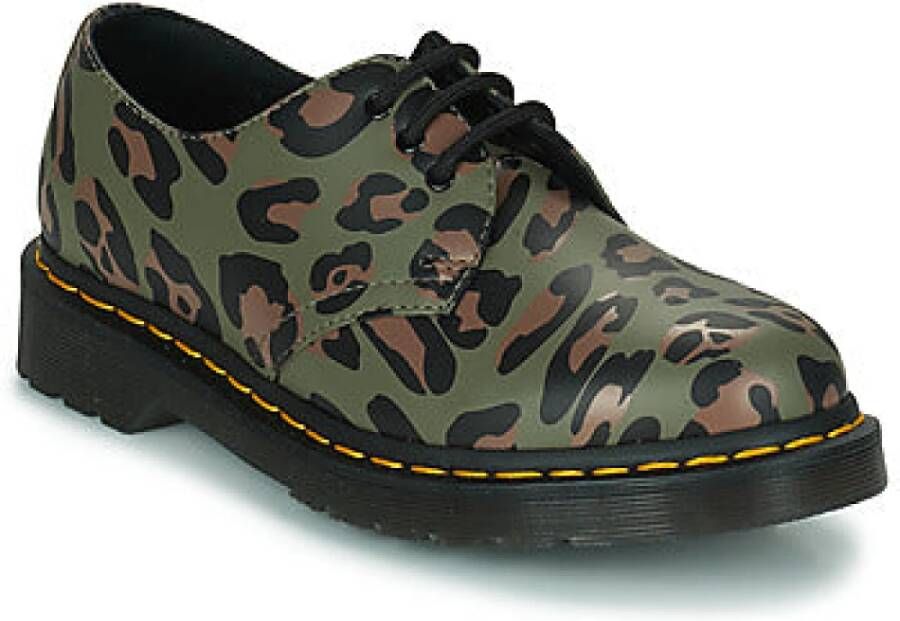 Dr. Martens Luipaardprint Enkellaarzen voor vrouwen Green Dames