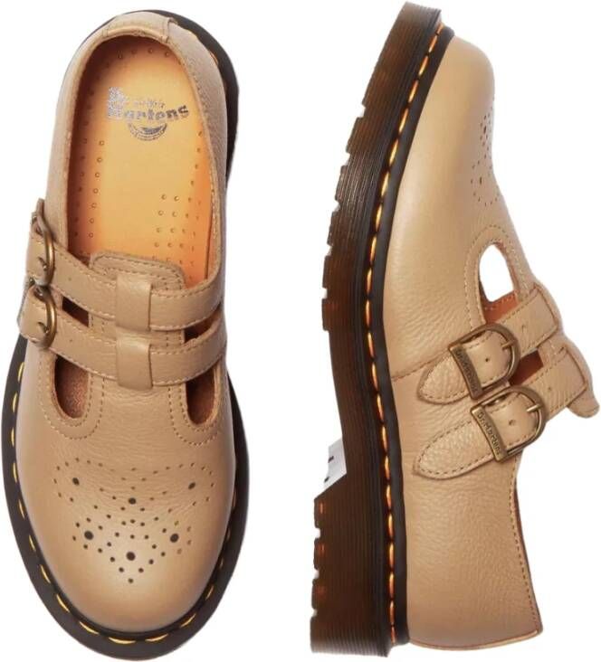 Dr. Martens Mary Jane Leren Schoenen Lente Zomer Collectie Beige Dames