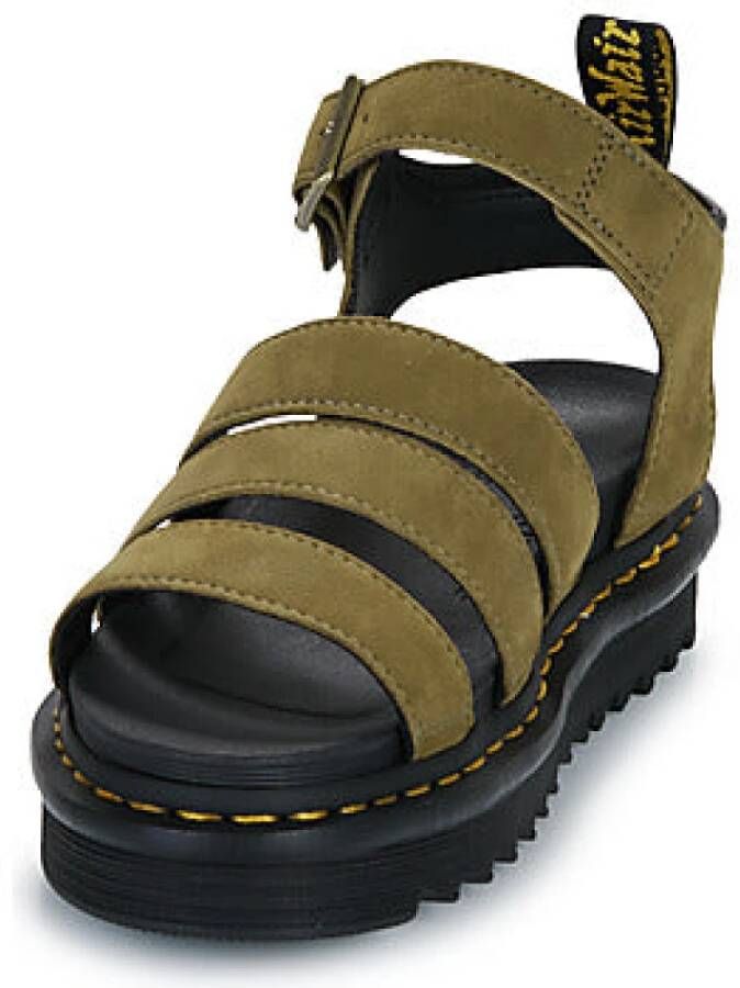 Dr. Martens Olijf Tumbled Nubuck Sandalen Green Dames