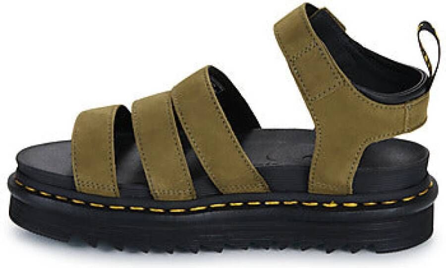 Dr. Martens Olijf Tumbled Nubuck Sandalen Green Dames