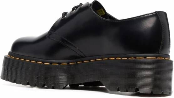 Dr. Martens Zwarte Leren Platte Schoenen Vetersluiting Black Dames