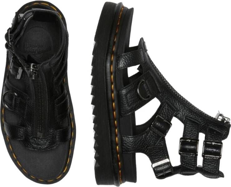 Dr. Martens Rebellieuze Gladiator Leren Sandaal Black Dames