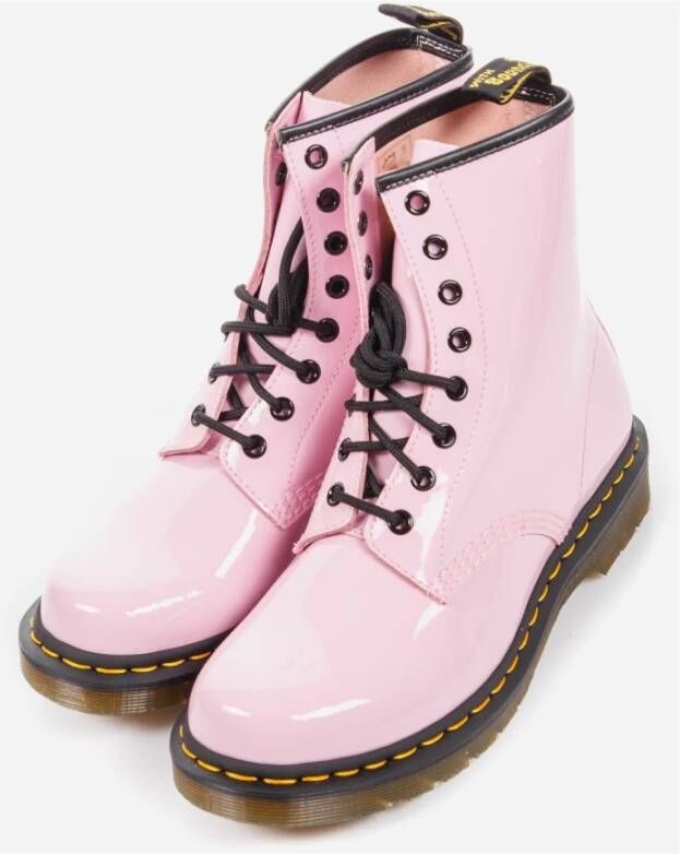 Dr. Martens Roze Leren Veterschoenen Pink Dames