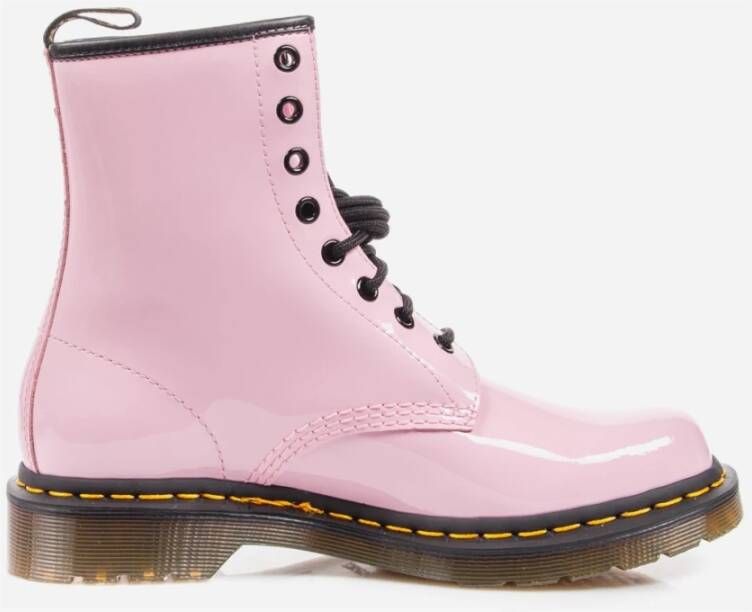 Dr. Martens Roze Leren Veterschoenen Pink Dames