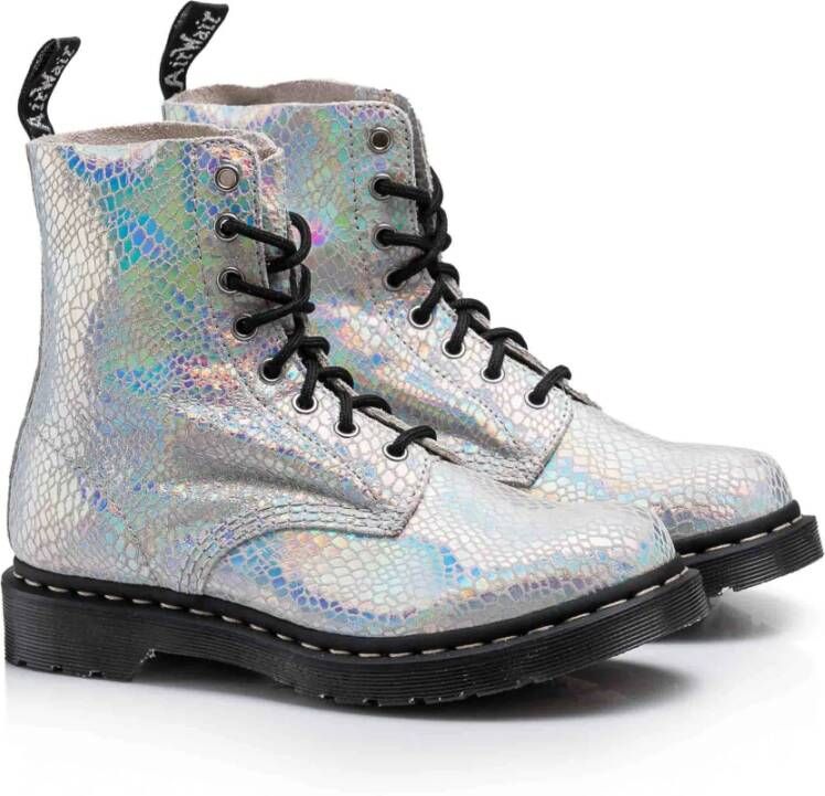 Dr. Martens Slangenprint Leren Schoenen Gray Dames