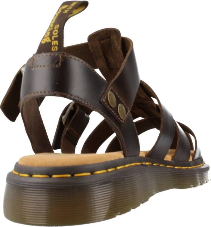 Dr. Martens Stijlvolle platte sandalen voor vrouwen Brown Heren