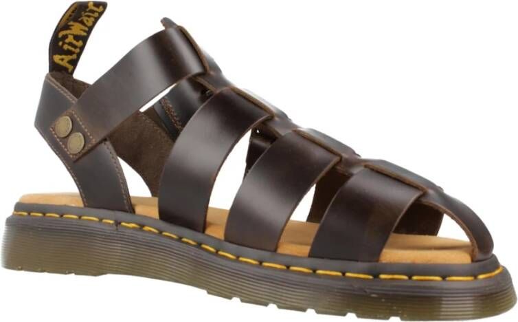 Dr. Martens Stijlvolle platte sandalen voor vrouwen Brown Heren