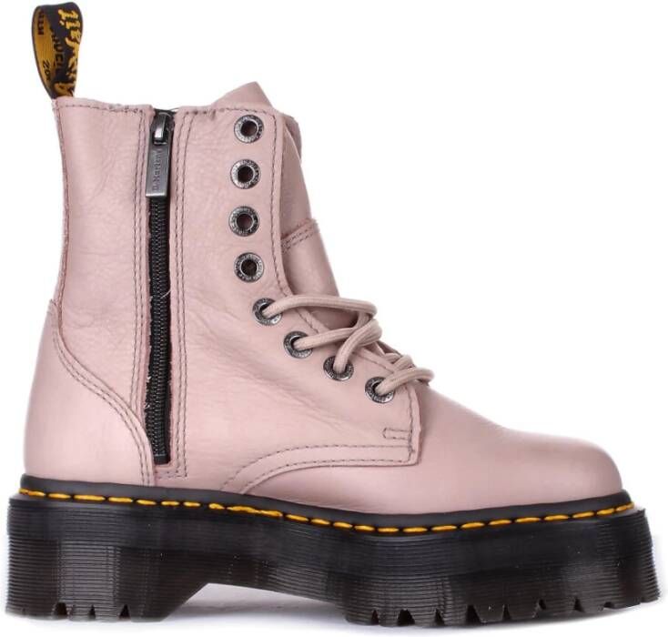 Dr. Martens Unisex Leren Laarzen met Rits Beige Dames