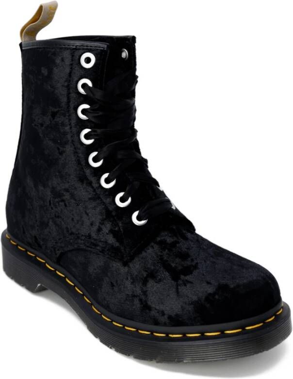 Dr. Martens Verpletterd Fluweel Vegan Enkellaarzen Black Dames