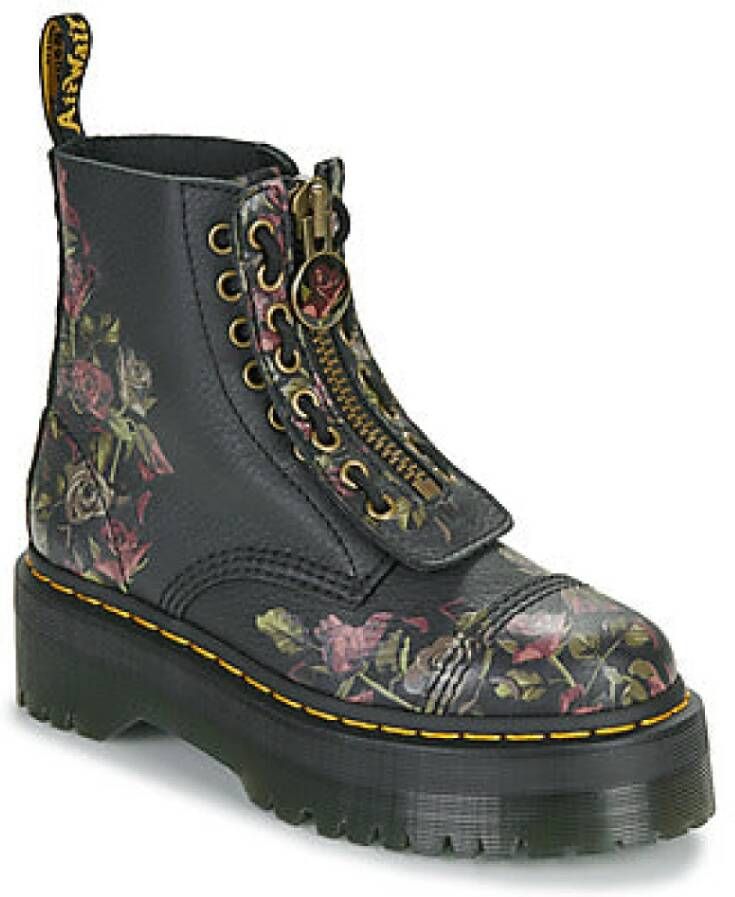 Dr. Martens Vervallen Rozen Klassieke Zwarte Enkellaarzen Black Dames