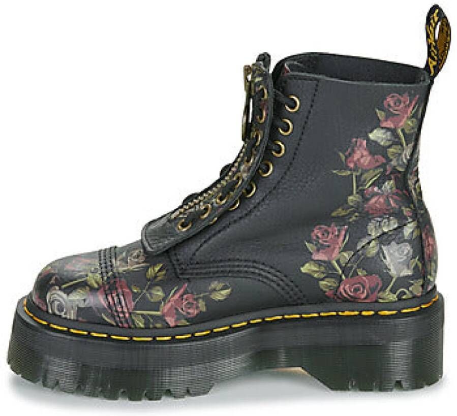 Dr. Martens Vervallen Rozen Klassieke Zwarte Enkellaarzen Black Dames