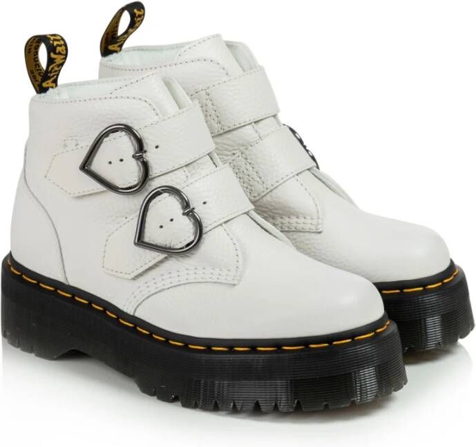 Dr. Martens Witte Leren Plateau Schoenen White Dames