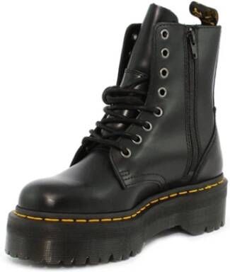 Dr. Martens Zwart Gepolijst Leren Enkellaarsje Black Heren