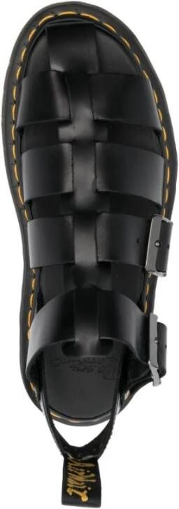 Dr. Martens Zwarte Caged Leren Sandalen Black Dames