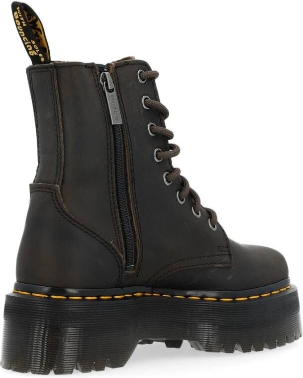 Dr. Martens Zwarte Distressed Leren Veterschoenen Gray Dames