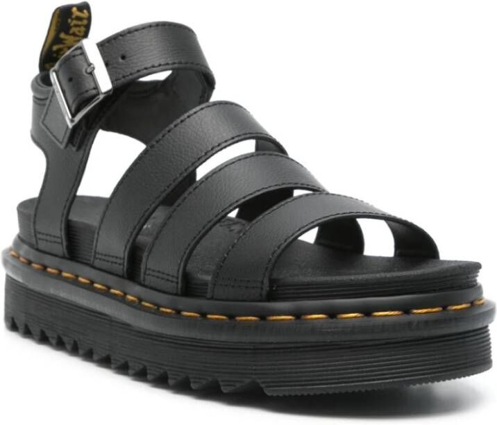 Dr. Martens Zwarte Gesp Sandalen Plateauzool Black Dames