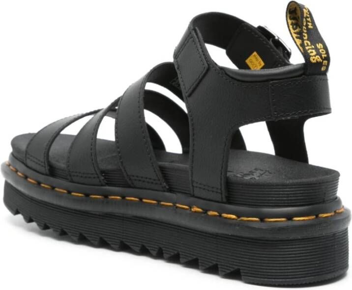 Dr. Martens Zwarte Gesp Sandalen Plateauzool Black Dames