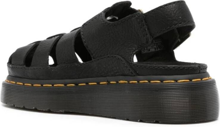 Dr. Martens Zwarte Grizzly Klompen Vrouwen Chic Platte Black Dames