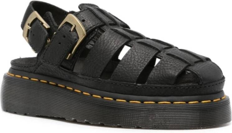 Dr. Martens Zwarte Grizzly Klompen Vrouwen Chic Platte Black Dames