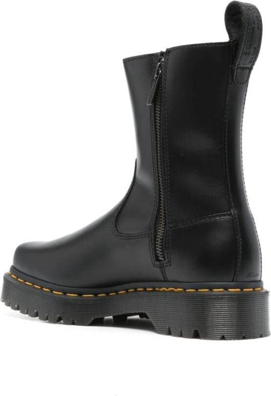 Dr. Martens Zwarte leren enkellaarzen met zijrits Black Dames