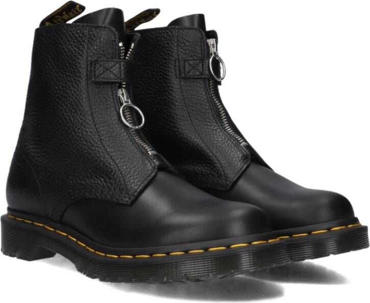 Dr. Martens Zwarte Leren Front Zip Laarzen Black Dames