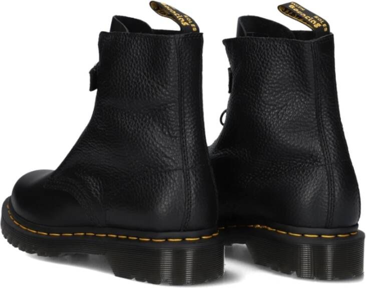 Dr. Martens Zwarte Leren Front Zip Laarzen Black Dames