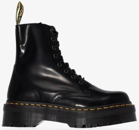 Dr. Martens Zwarte leren Jadon platform laarzen Black Dames