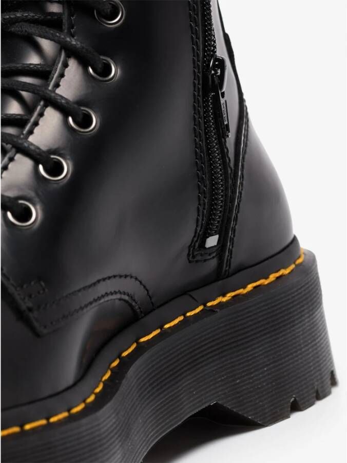 Dr. Martens Zwarte leren Jadon platform laarzen Black Dames