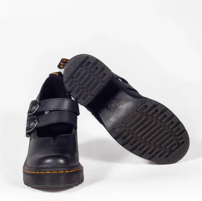 Dr. Martens Zwarte leren Mary Jane schoenen met hak Black Dames