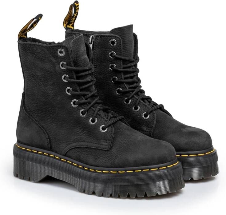 Dr. Martens Zwarte Leren Plateau Laarzen Jadon III Black Dames