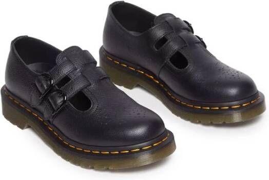 Dr. Martens Zwarte leren platte schoenen damescollectie Black Dames