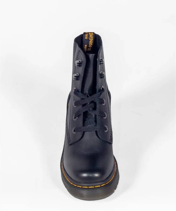 Dr. Martens Zwarte leren veterschoenen met hak Black Dames