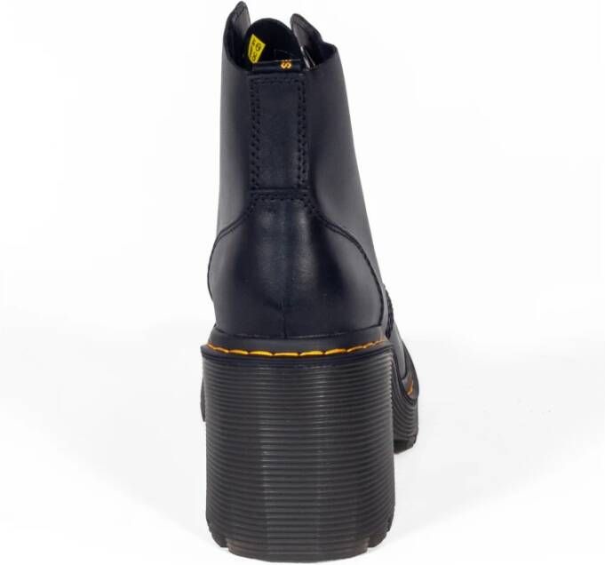 Dr. Martens Zwarte leren veterschoenen met hak Black Dames