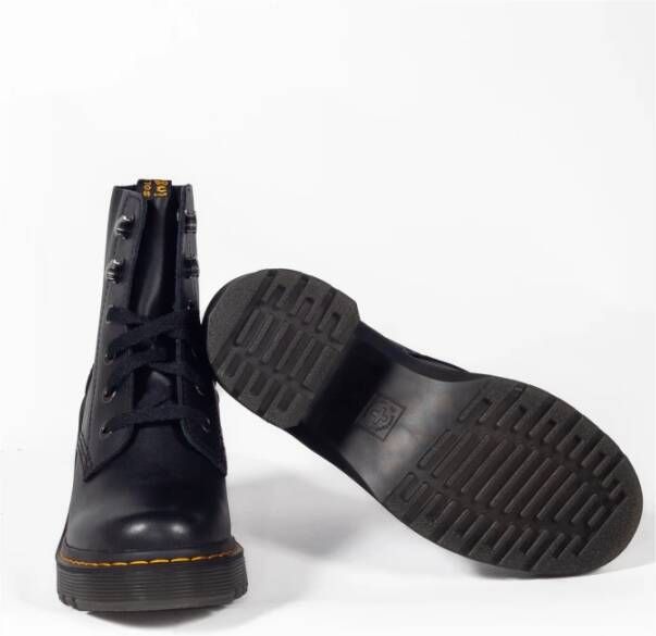 Dr. Martens Zwarte leren veterschoenen met hak Black Dames