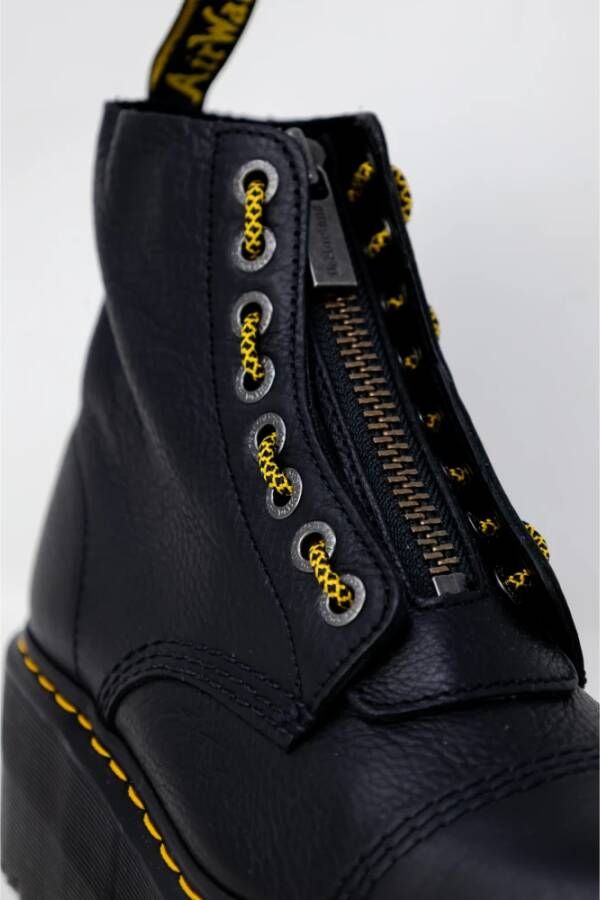 Dr. Martens Zwarte Leren Veterschoenen voor Vrouwen Black Dames